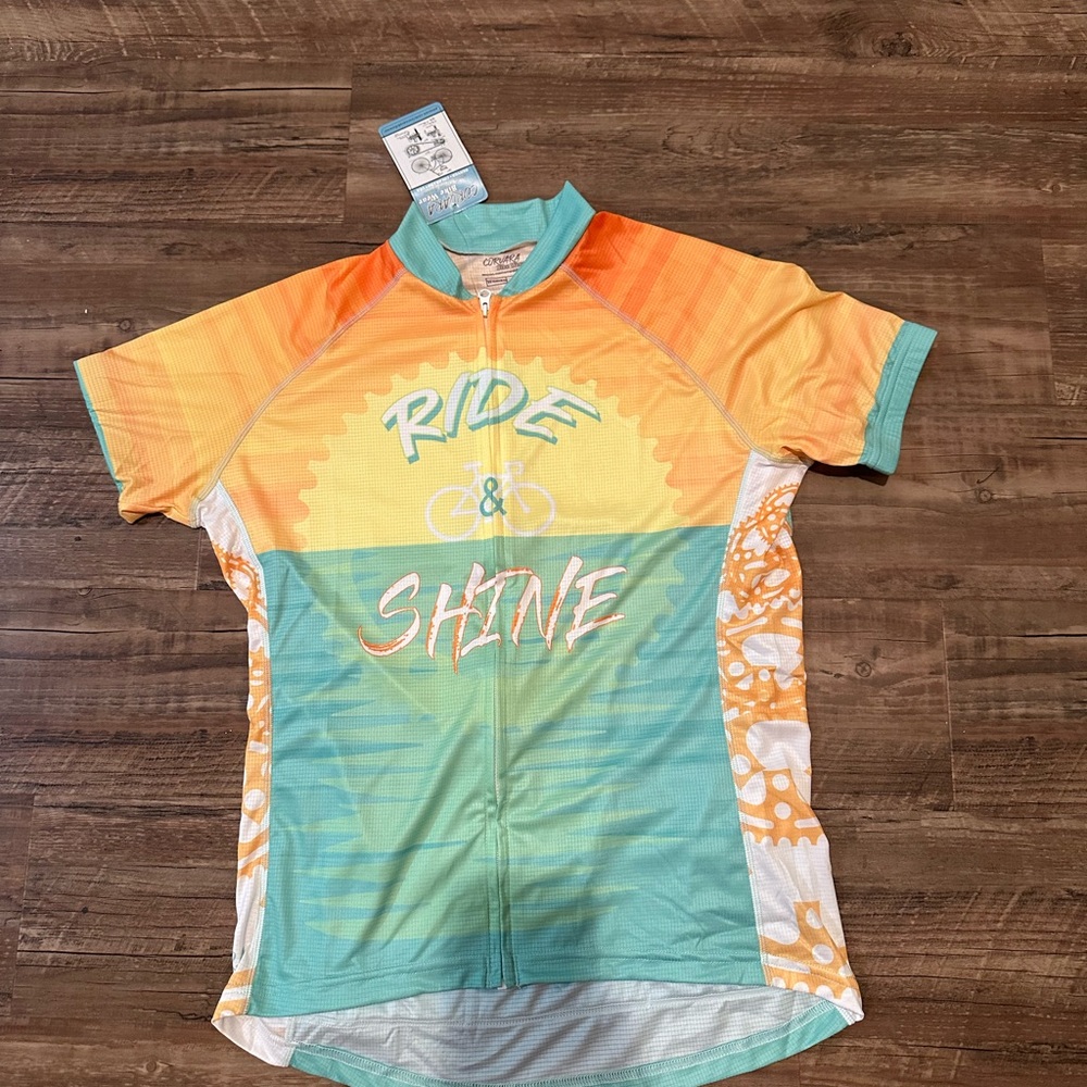 Women’s Cycling Jersey with 'Ride & Shine' Design